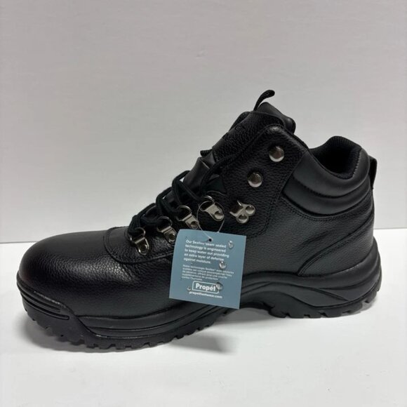 Propet Men’s Cliff Walker Black Waterproof Hiking Boots, Size 13 XX(5E) - Picture 2 of 7